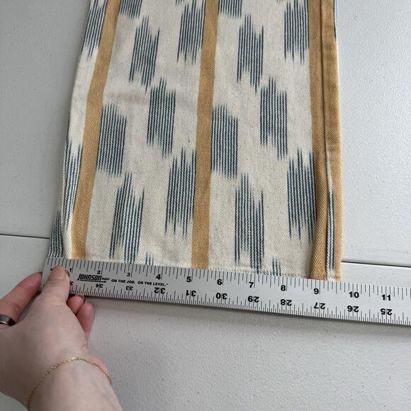 Current Air Womens Pants Small Beige Aztec Paper Bag Wide Leg Crop Boho Hippie - Picture 8 of 14